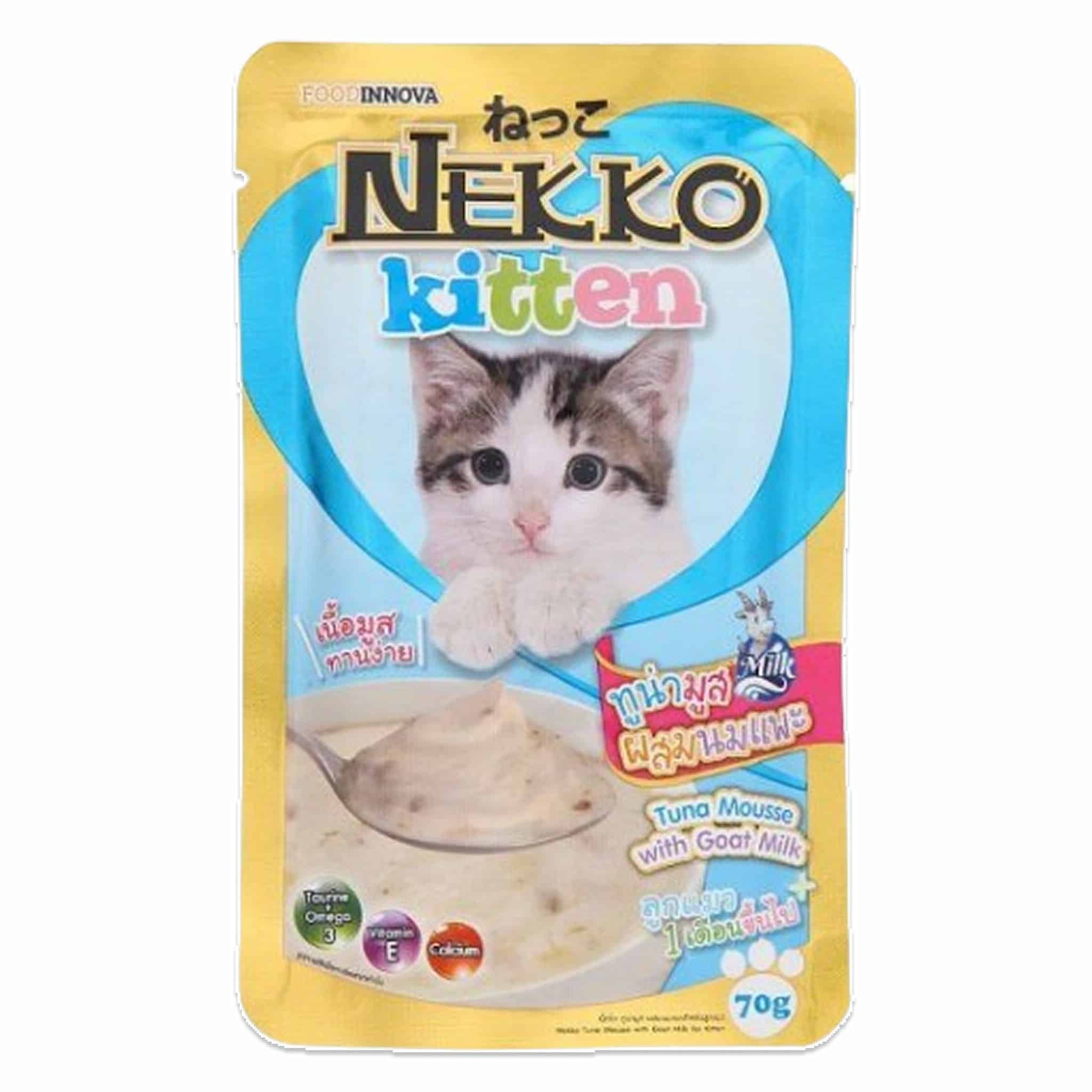NEKKO ทูน่ามูสผสมนมแพะสำหรับลูกแมว