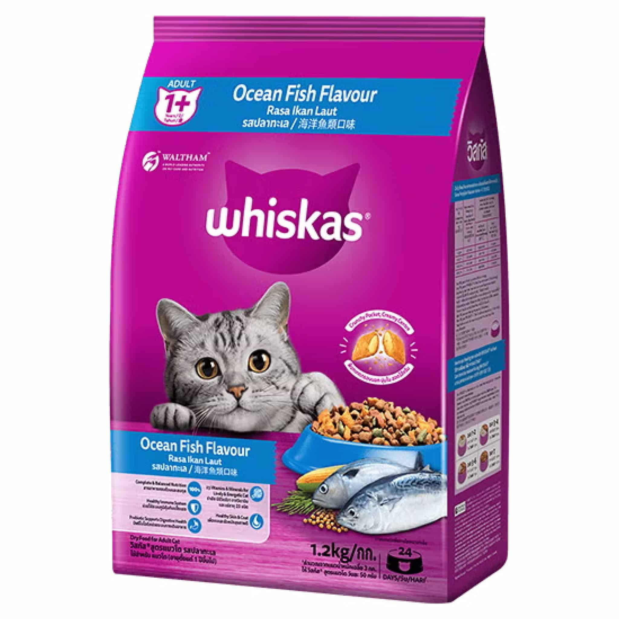 Whiskas สูตรแมวโต รสปลาทะเล 450 กรัม