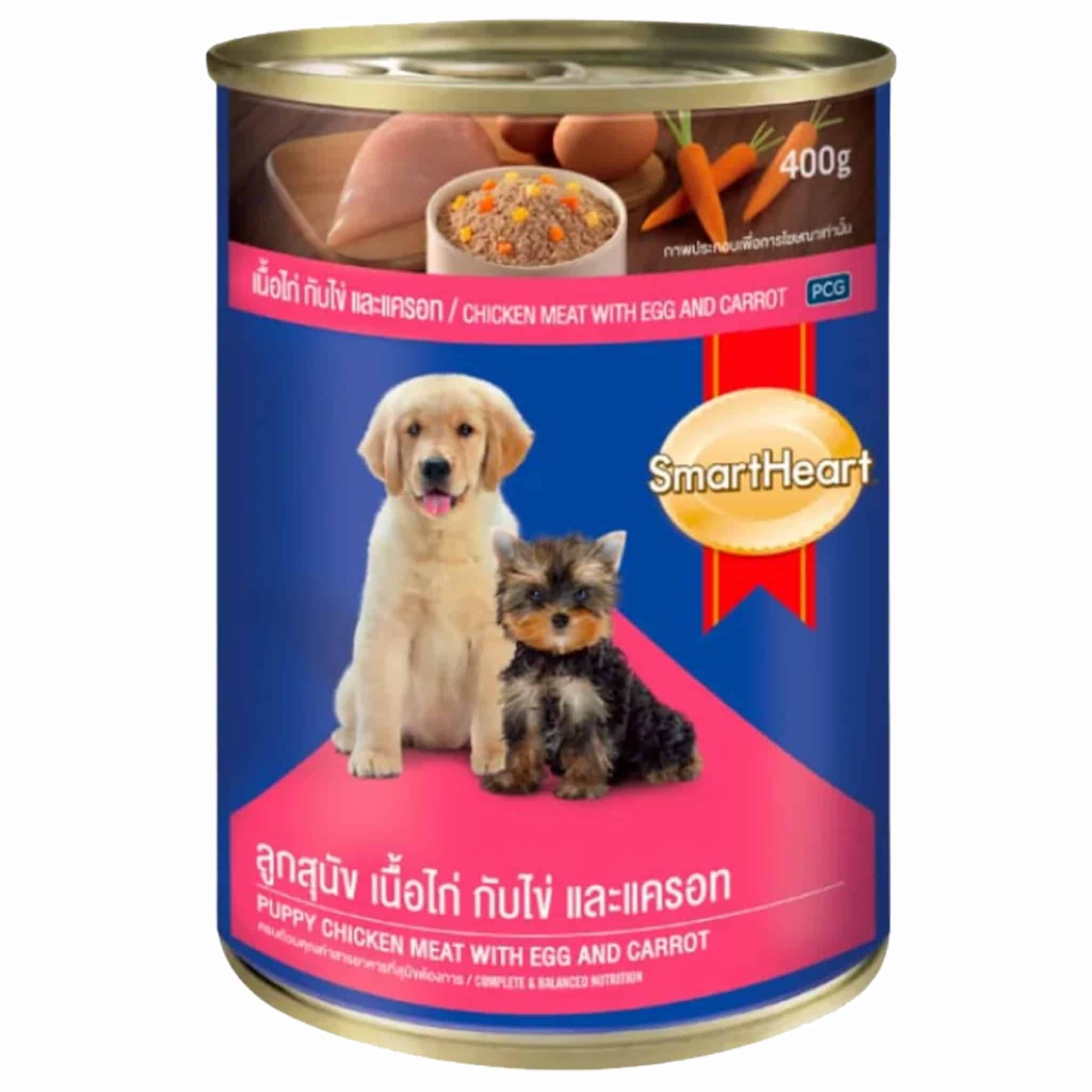 SmartHeart ลูกสุนัข เนื้อไก่ กับไข่ และแครอท