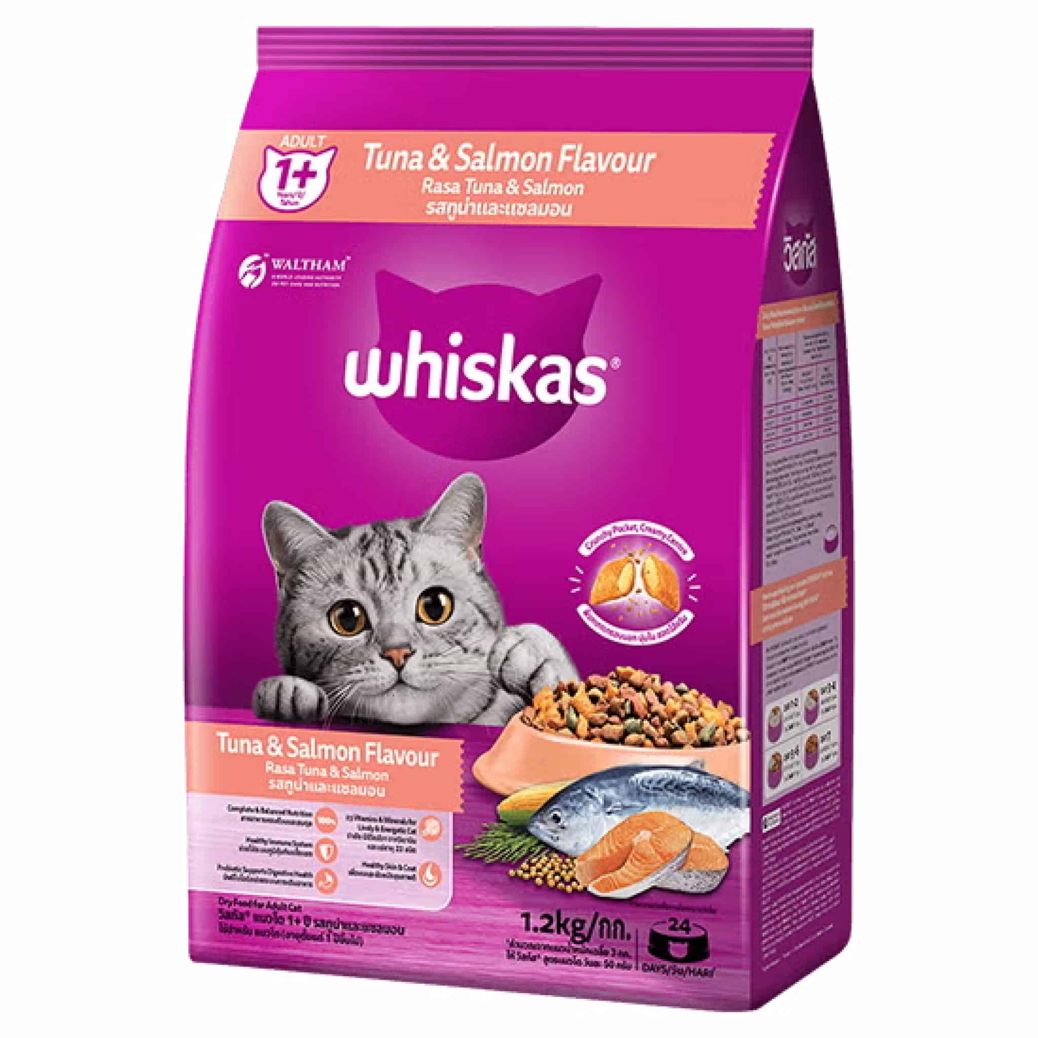 Whiskas แมวโต รสทูน่าและแซลมอน 500 กรัม